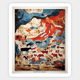 Lascaux Cave France Vintage Poster Tourism Sticker